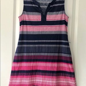 Tommy Bahama cotton shift dress w notch neckline